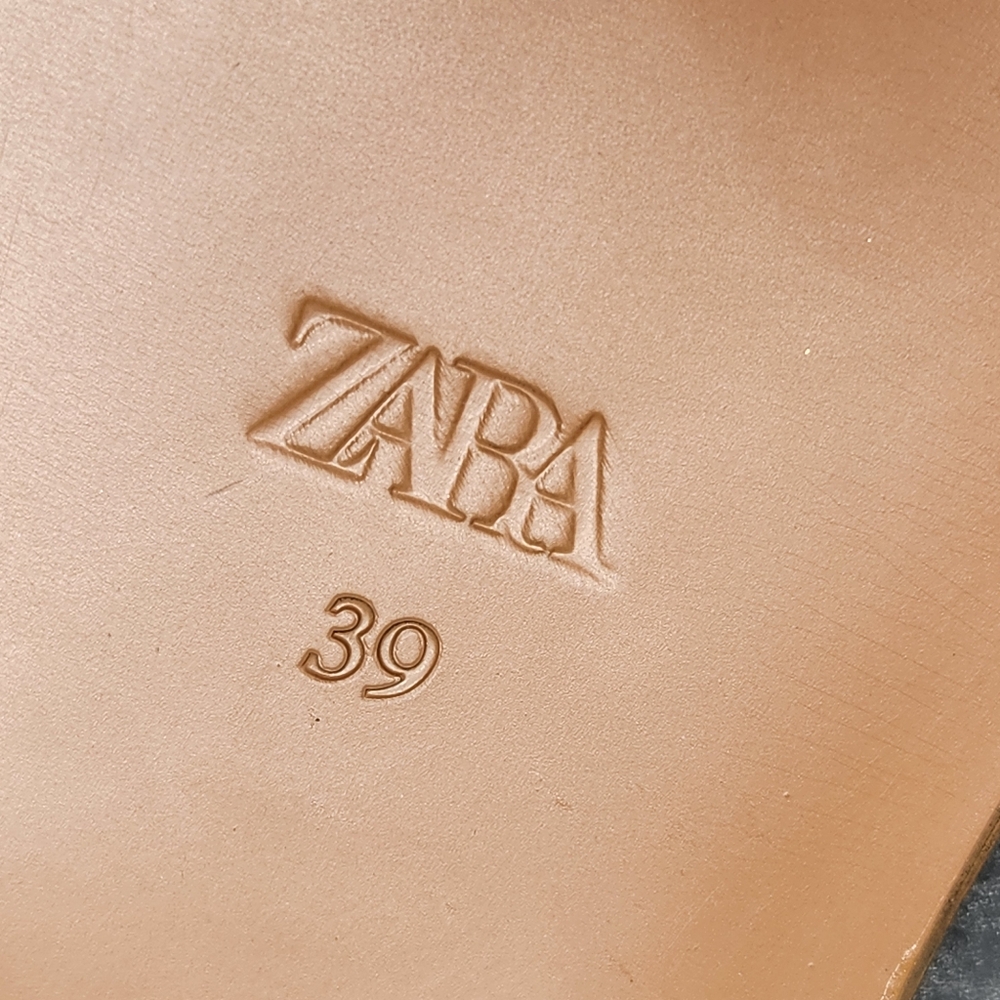 Zara Gold Metallic Strappy Ankle Wrap Sandals - Picture 5 of 6